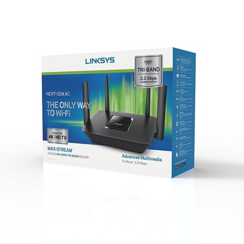 Linksys – Max-Stream AC2200 Tri-Band Wi-Fi Router (EA8300) Black