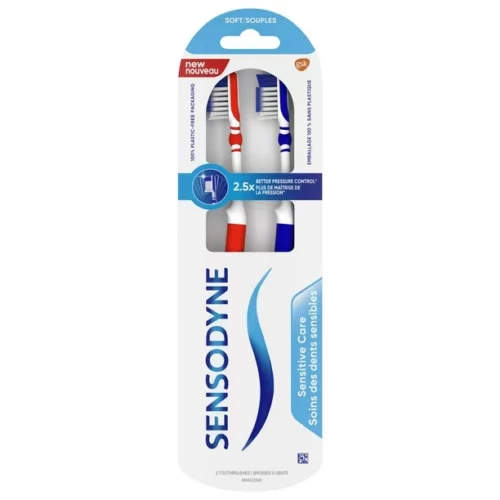 Sensodyne Sensitive Care Toothbrush, Soft Bristle, 2 Pack