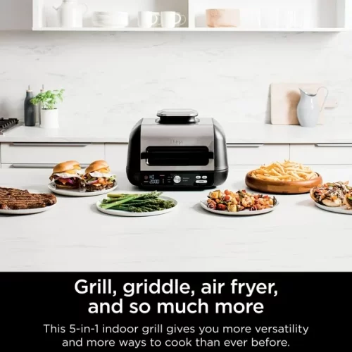 Ninja IG600C Foodi XL Pro 5-in-1 Indoor Grill & Griddle with 4-Quart Air Fryer, Roast, and Bake
