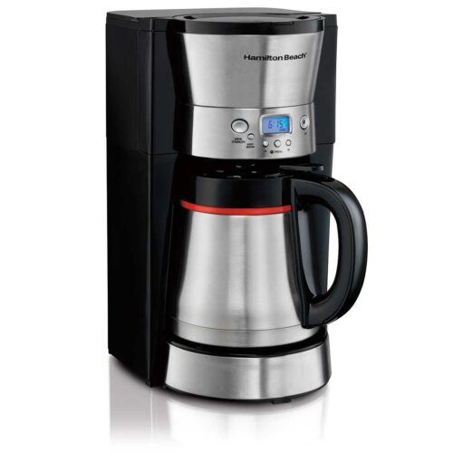Hamilton Beach Programmable Coffee Maker with Thermal Carafe, Stainless Steel, 10 Cups