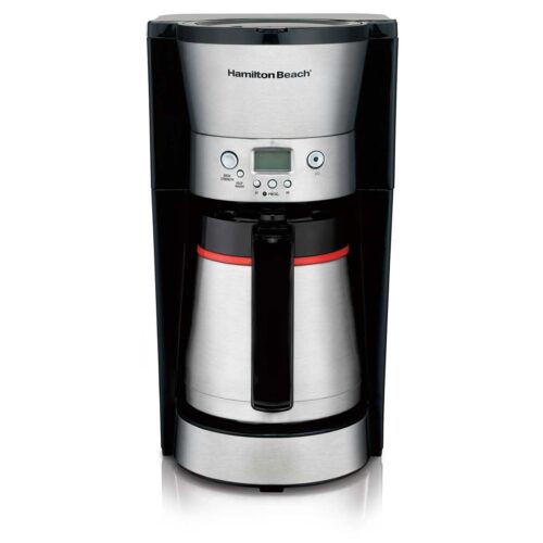 Hamilton Beach Programmable Coffee Maker with Thermal Carafe, Stainless Steel, 10 Cups 46896