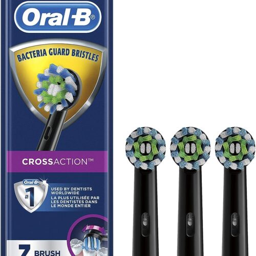 Oral-B Cross Action Replacement Brush Heads x3 – Black